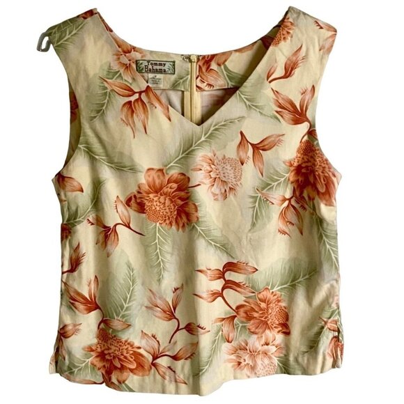 Tommy Bahama Tops - Tommy Bahama Silk Sleeveless Top with Zipper in Back Women's Size Small